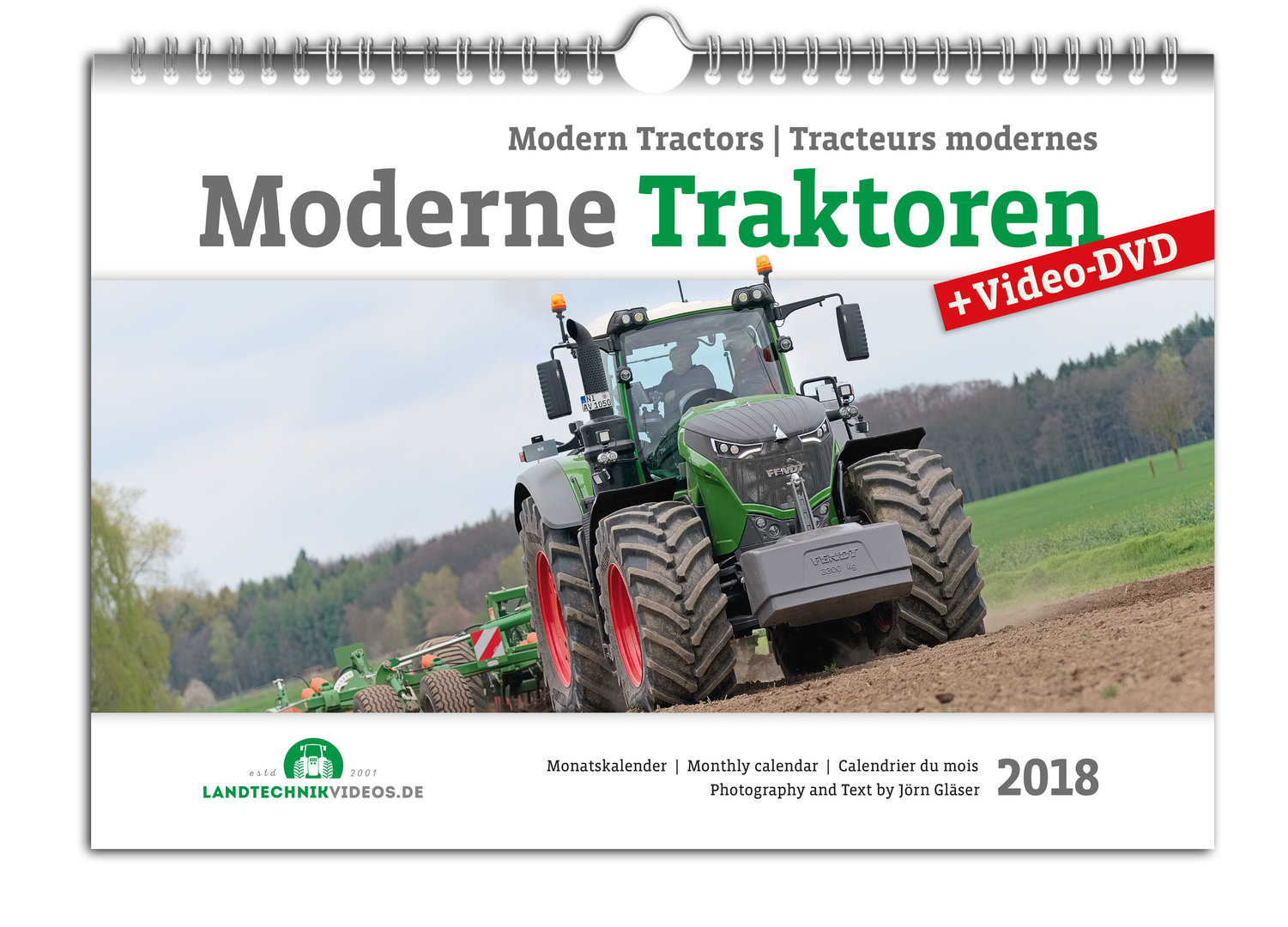 Modern Tractors Monthly Calendar 2018 + Video-DVD